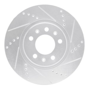 Pontiac Solstice Brake Rotor (1) - Front Right - R1 Concepts - Drilled & Slotted - Silver - `06-`10